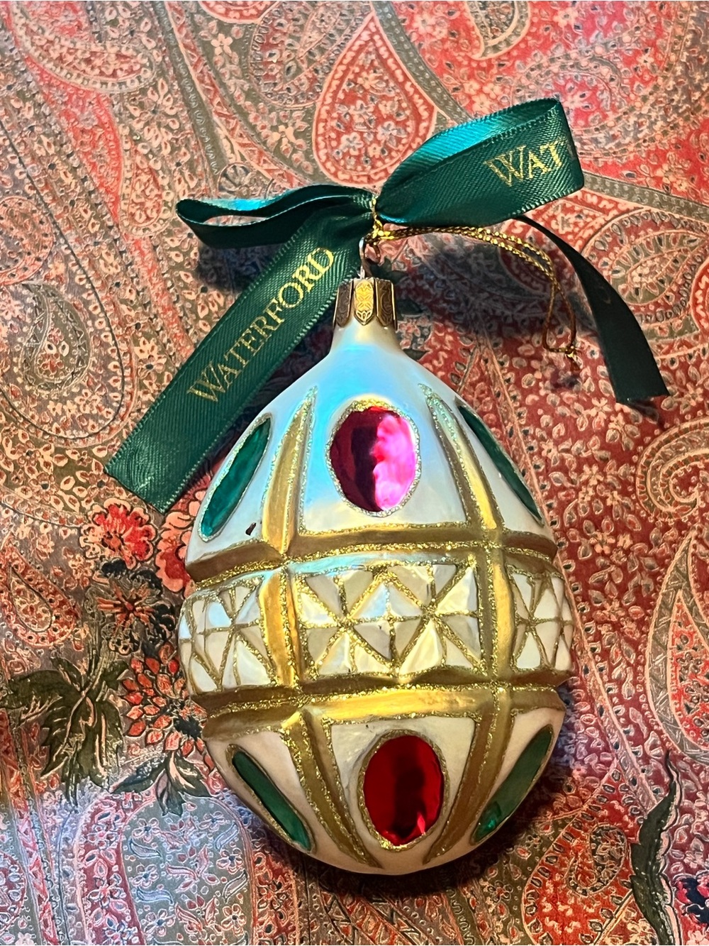 Waterford Holiday Heirlooms Colleen Holiday Egg Ornament c.2000